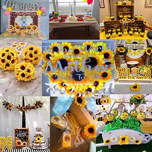 Ukeler 50pcs 3.5'' Cabezas De Girasol Artificial Amarillo G