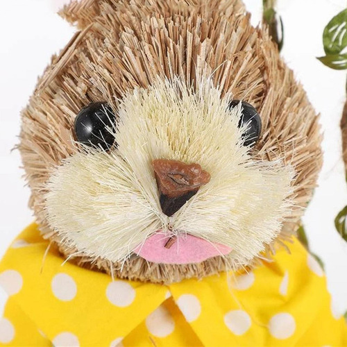 Para Conejo De Paja Animal Crafts Swing Bunny Figurilla