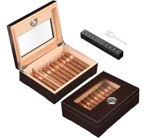 Comprar Tisfa Humidor Para Puros Con Higrometro Ajustable Y Divisor.