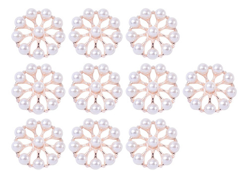 10 Adornos De Flores Con Diamantes De Imitación En Tipo C