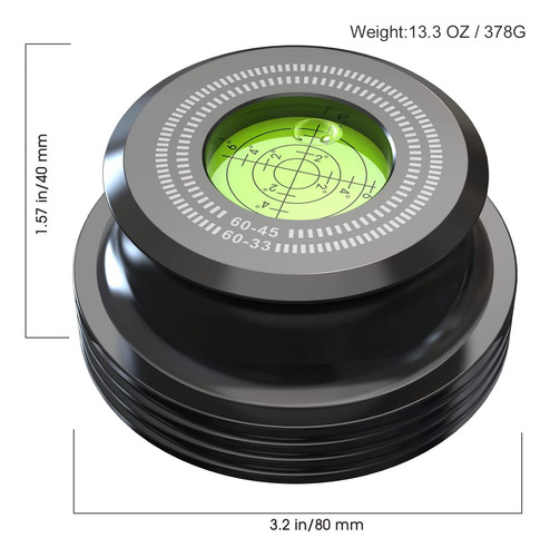 Estabilizador De Disco Phono Lp, Peso Récord: 378 G, Alumini