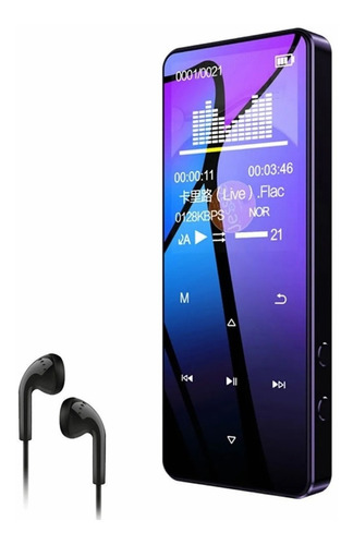 Reproductor Musical Mp3 Mp4 Portátil Con Bluetooth Color Negro