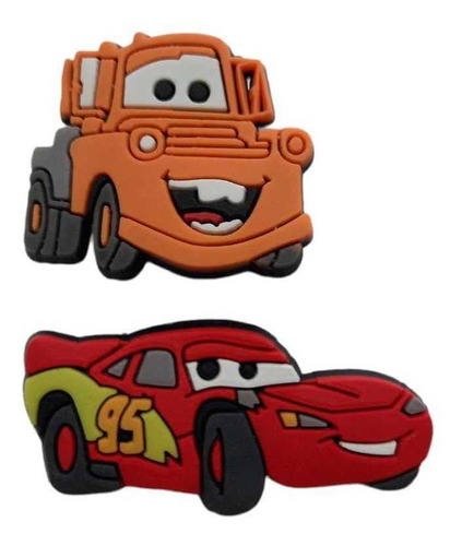 Combo Pins Cars X 2 Rayo Mcqueen Y Mate Para Croc O Imitacio