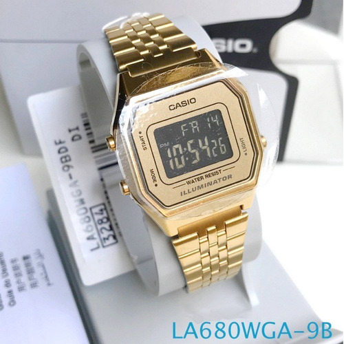 Relógio Vintage Casio La680wga-9bdf Dourado