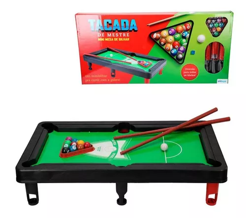 Brinquedo Mini Mesa De Bilhar Snooker Sinuca Infantil 2 Taco