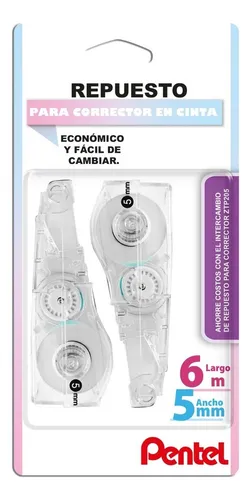 comprar 2 Repuestos Corrector Cinta Recargable Pentel 5mm X 6m