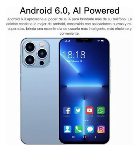 Smartphone I13 Pro Max De 1+8 Gb Para Ios Xiaomi Huawei