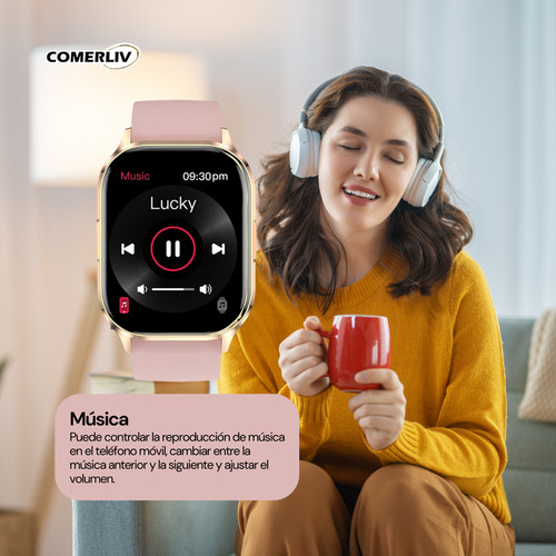 Smartwatch Amoled Hk21 Comerliv Impermeable Pantalla Full Rosa Rosa Rosa