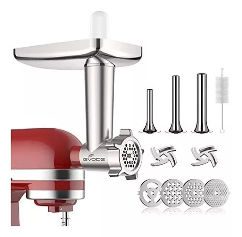 JBG1705 Gvode Food Meat Grinder Attachment for KitchenAid Stand Mixers  Included 2 Sausage Stuffers & 4 grinding plates