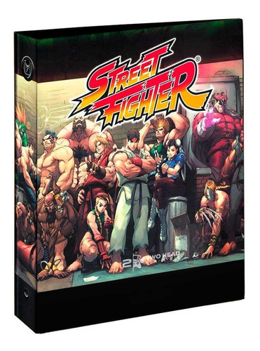 Fichario Street Fighter Oficial 9 Pocket 3 Argolas Magic Ygo