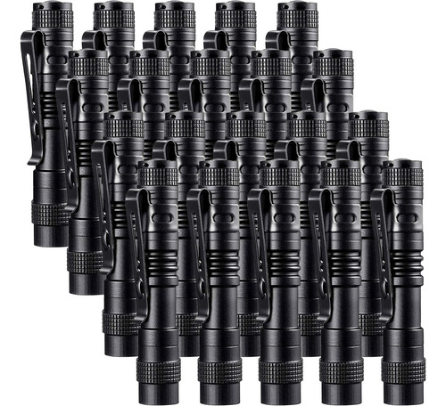 Paquete De 20 Mini Linternas Led Impermeables Negras