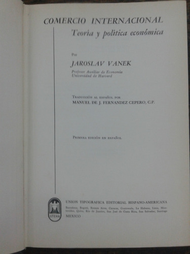 Imagen 2 de 6 de Comercio Internacional * Teoria Economica * Jaroslav Vanek *