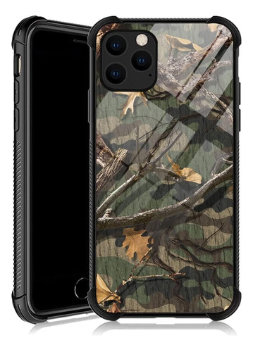 Funda Djsok Para iPhone 11-camuflaje Verde Selva