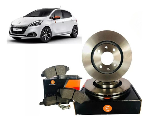 Discos + Pastillas Freno Delanteros Eurorepar Peugeot 208