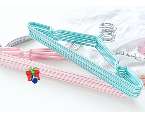 Pack X 20 Perchas Acero Forrado Goma Antideslizante 40cm