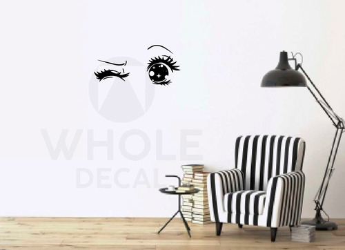 Vinilo De Pared Ojos De Mujer Estilo Manga Anime Decal
