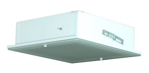 Kit 2 Plafon Embutir Com Vidro Externo Quadrado 45x45
