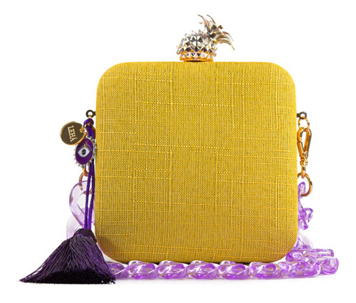 Bolsa De Mão Clutch Festa Casamento Formatura Amarela Roxa