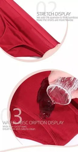 2 Pantys Menstrual 4capas Absorbente Periodo Bambú Antibacte