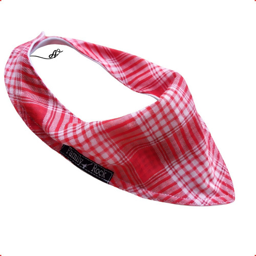 Babador Bandana Para Bebês Meninos E Meninas Xadrez Vermelho E Branco Tamanho Tamanho Único