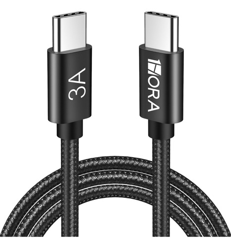 Cable Usb Tipo C A Tipo C 2m Carga Rápida 60w Datos 2.0 Color Negro