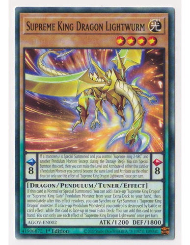 Supreme King Dragon Lightwurm (agov-en002) Yu-gi-oh!