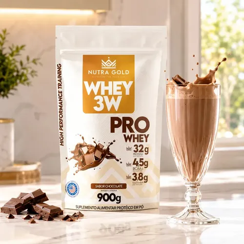 WHEY PROTEIN NUTRAGOLD 3W CONCENTRADO 900G DE CHOCOLATE