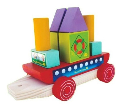 Imagem 1 de 5 de Brinquedo Educativo Infantil Barco Geométrico 