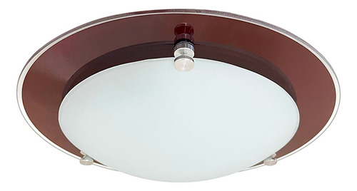 Lampara De Techo Luz Ideal, Plafón Redondo Chocolate. Liso