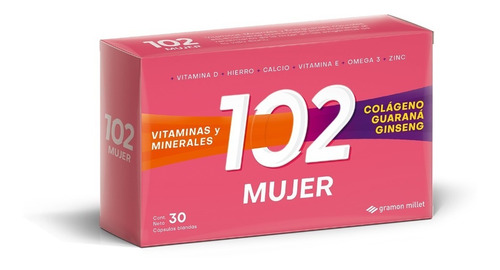 102  Mujer Vitaminas Y Minerales 30 Caps Suplemento Sabor No