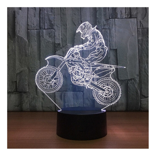 Lámpara Led 3d Cross Country Motocicleta Luz Noche