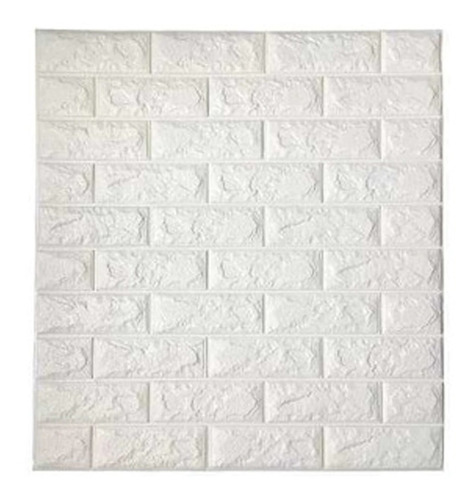 Revestimiento Pared Adhesivo 3d Ladrillo Blanco Pack X 10