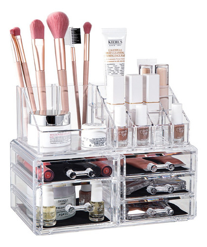 Organizador De Maquillaje Acrílico Multifunción Con Cajón Agua