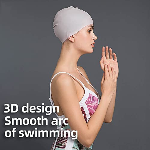 Gorro De Natación De Silicona Para Cabello Largo Y Cabello C