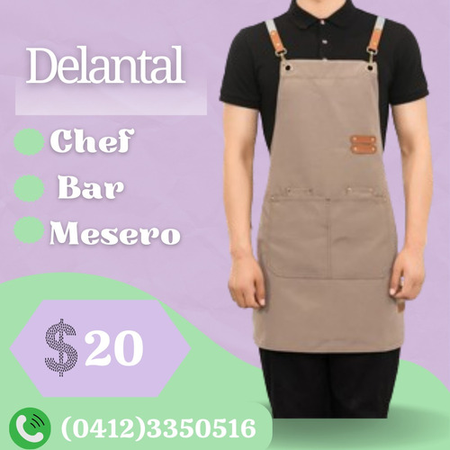 Delantal  De Mesonero, Chef  Y  Cocina 