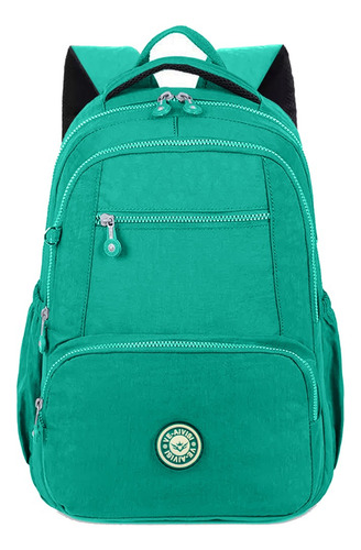 Mochila Bolsa Feminina Notebook Impermeável Reforçada Leve Cor Verde-claro