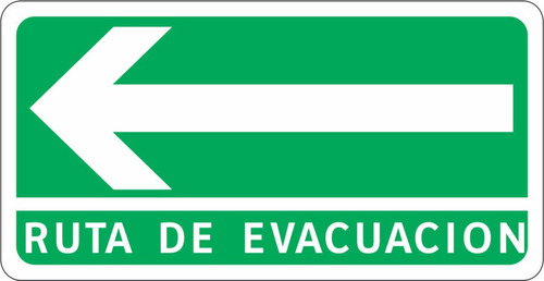 Ruta De Evacuación Izquierda  Estireno 60x30 Sin Foto