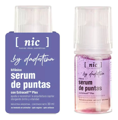 Nic By Dadatina Serum De Puntas Bifásico Reparador Pelo 6c