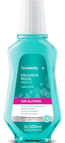 Enjuague Bucal Farmacity Sin Alcohol Sabor Menta X 500 Ml