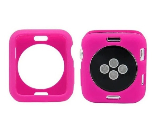 Protector Carcasa Silicona Rosa Para Apple Watch 38mm