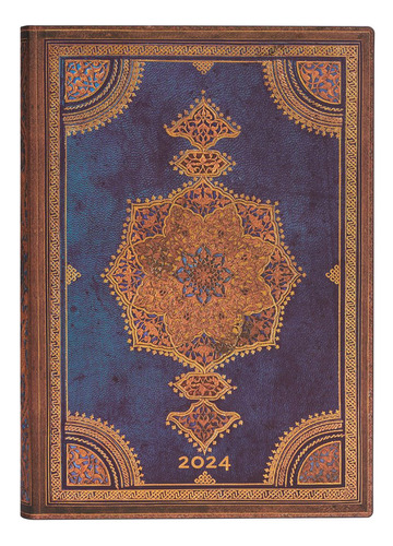 Paperblanks Agenda 2024 Diária 18x13 cm Safavid Indigo 05216