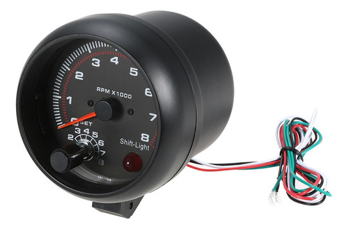 Tacômetro Universal Para Medir Rpm Motor De Carro Preto 3,75