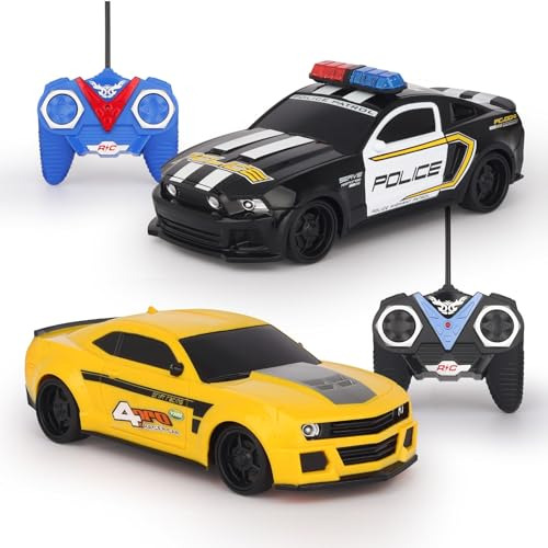 Rc Remote Control Police Chase Fun  Pack Of 2 Versión 4b5kq