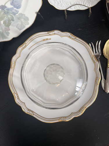 Campana Antigua Cristal Hialino Tallada Quesera Bombonera (Usado)