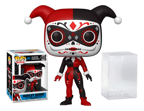 Funko Pop Heroes Harley Quinn 413 Dia Muertos Protector F