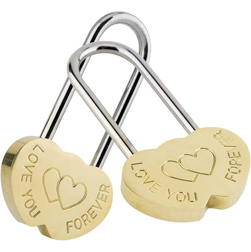 Veyocilk 2pcs Love Lock Candado De Doble Corazón: 3.5  50mm 