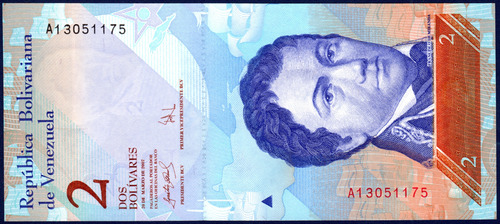 Billete 2 Bolívares A8 20 De Marzo 2007 Francisco De Miranda