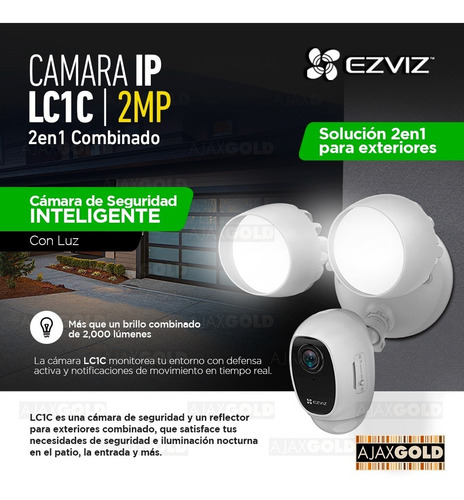 Imagen 5 de 10 de Camara Ip Ezviz Full Hd 1080p Exterior Alarma Sirena Luz Led