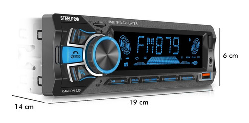 Imagen 2 de 6 de Autoestereo Bluetooth 1 Din 2usb, Sd Aux Estereo - Steelpro
