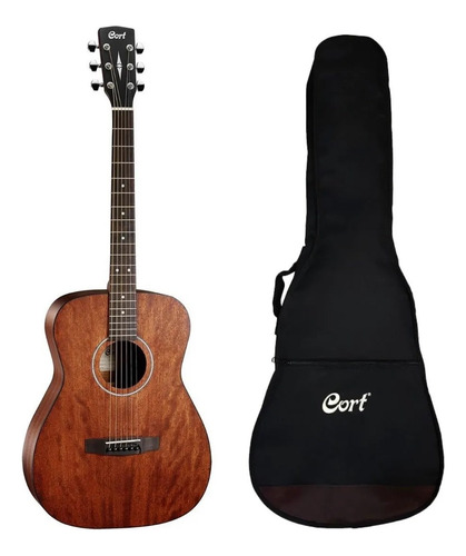 Guitarra Acustica Cort Af510m Open Pore Caoba Funda